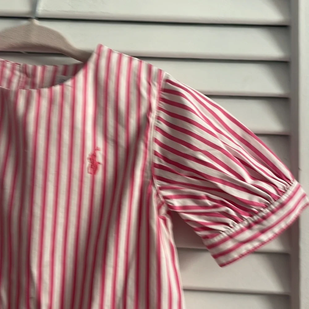 Ralph Lauren Layette Peplum Button Back Shirt, Puffed Sleeves,LIKE NEW-Size 9M